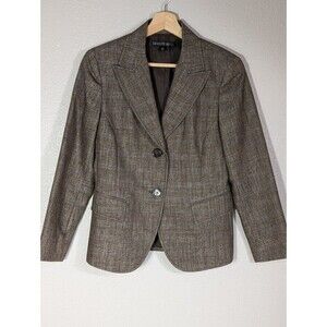 Lafayette 148 Blazer‎ Size 2 Wool Plaid Houndstooth Academia